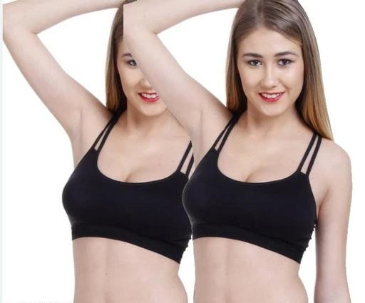  Women Polyester Spandex Crisscross Sports Bra For Comfort And  Support