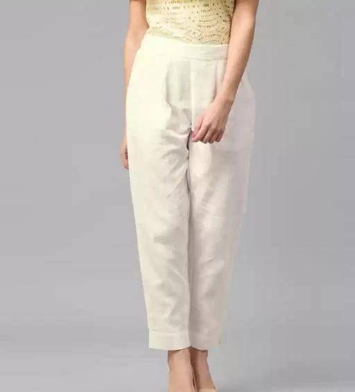 Checkout this latest Trousers & Pants
Product Name: *Pretty Modern Women Trousers, Classy Elegant Women Women Trousers, Comfy Feminine Women Women Trousers, Trendy Modern Women Women Trousers,Classy Fabulous Women Women Trousers, Fancy Partywear Women Women Trousers, Classy Graceful Women Women Trousers*
Fabric: Cotton
Pattern: Solid
Net Quantity (N): 1
Sizes: 
32 (Waist Size: 32 in, Length Size: 37 in, Hip Size: 34 in) 
First wash dry clean thereafter handwash, Gentle Machine Wash, Hand wash with small amount of mild detergent This Pant is made of 100% Pure Cotton and has trendy Pocket On Both Side. The fabric is very soft to touch and fits perfectly. It is perfect for day and night outing and for any occasion. Team it up with accessories for a complete look. Furthermore, it is recommended to be kept away from extreme heat, fire and corrosive liquids to avoid any form of damage. Premium Cotton flex Pants With ankle length Bottom Fold, Pleats Detailing On Front, Both Side Pockets, Elasticated On Back Side .Can be paired Ishashiv Trouser with any Top/tshirt/Kurta and Kurtis of your choice for Causal, Daily Use, Work Office, Home, Travelling Country of Origin: India You can spruce up your style with the right bottomwear.  Ishivshiv thing that will find its worthy place in your wardrobe. Some of the bottom wear for women that you can shop for include shorts, plaited skirts, pencil skirts, ripped jeans, and cargo pants. Some of the bottomwear for men that you should keep an eye out for include striped chinos, formal trousers, knee-length jeans, and ripped shorts. Be sure to keep a good balance of colours in your selection. Besides the mandatory black and beige pants, you can also opt for trousers that come in colours such as olive green, brown, yellow, grey, and white. With these clothing items, we
Country of Origin: India
Easy Returns Available In Case Of Any Issue


SKU: DK-001-CREAM
Supplier Name: ishashiv fashion

Code: 672-100141662-9921

Catalog Name: Fancy Fashionista Women Trousers 
CatalogID_28791943
M04-C08-SC1034