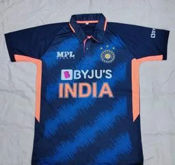 Polyester Half Sleeve Indian Cricket Team New Orange Jersey