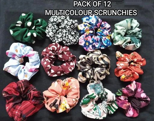 12PCS Hair Scrunchies Elastic Hair Ties Scrunchy Hair Bands Ropes Scrunchie  Set for Women Girls 