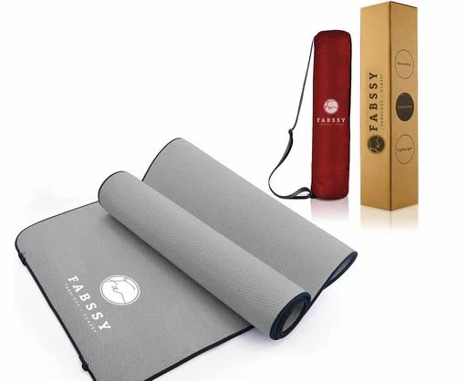 Checkout this latest Yoga Mats
Product Name: *Fabssy 6mm Grey Anti Skid EVA Tearless Yoga Mat with Carry Bag for Men, Women & Kids*
Material: Ethylene Vinyl Acetate
Thickness: 5.0 - 7.9 mm
Net Quantity (N): 1
Fabssy is a premium gear for the modern everyday athlete. Fabssy mats are made sustainably with natural rubber tapped from rubber trees, a renewable resource that contains no PVC. Our mats provide a stable, non-slip grip for all dry forms of yoga and could work in mild sweat conditions  We are dedicated to making the world’s best, most environment friendly yoga mats and giving back to mother earth.  Fabssy takes great pride in our customer service policy and we’re determined to create a positive and enjoyable experience for our customers. Our 1 goal is to provide the best in customer satisfaction.  Our Yoga and Meditation Products are Socially and Environmentally Responsible.  Made in India
Country of Origin: India
Easy Returns Available In Case Of Any Issue


SKU: Grey_6m_new
Supplier Name: MKS CREATION

Code: 185-101320027-9942

Catalog Name: Fashionable Yoga Mats
CatalogID_29158381
M12-C48-SC2601