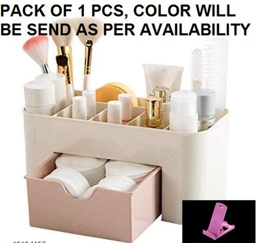 Checkout this latest Boxes, Baskets & Bins
Product Name: *FREE 1 PCS MOBILE STAND WITH  Multi-Functional Cosmetic Make Up Organiser Display Table Desktop Storage Stand, Cosmetic Drawer Type Storage Box Case Holder Brush Pen Jewelry Organizer Saving Space ( 1 PCS, RANDOM COLOR )*
Type: Storage Boxes
Easy Returns Available In Case Of Any Issue


SKU: 1 COSMETIC BOX  ( 1 PCS ) + FREE ( MOBILE STAND )
Supplier Name: D WARE

Code: 852-10164122-963

Catalog Name: Modern Storage Boxes
CatalogID_1833128
M08-C25-SC1625