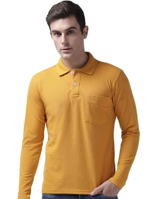 Men Cotton T Shirt Full Sleeve tshirt Solid Color T-shirts Collar Long Shirt