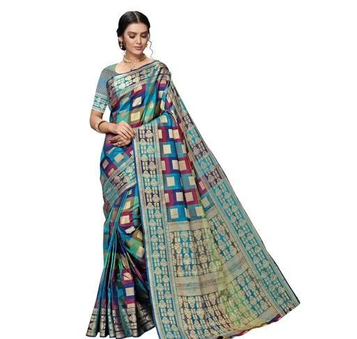 Fcity In Banarasi Jacquard Silk Saree With Full Original Zari Work For