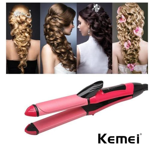  - Kemei 2 In 1 Hair Straightener And Curler Advanced Professional  Hair