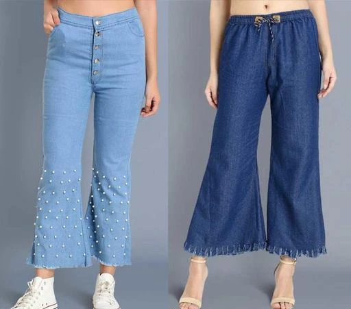 Checkout this latest Palazzos
Product Name: *Fashionable Modern Women Dark/Light Blue Palazzos With Studs Combo*
Fabric: Denim
Pattern: Dyed/Washed
Sizes: 
28 (Waist Size: 28 in, Length Size: 36 in) 
30 (Waist Size: 30 in, Length Size: 36 in) 
Country of Origin: India
Easy Returns Available In Case Of Any Issue


SKU: Combo_5Button_LT_Plain_Plazao_Dark
Supplier Name: The elegant Fashion

Code: 955-102382785-999

Catalog Name: Fashionable Latest Women Palazzos
CatalogID_29505528
M04-C08-SC1039