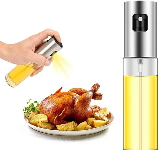 Roasting Food-Grade Glass Bottle Dispenser For Cooking Frying Kitchen Baking Silver,2Pcs Olive Oil Sprayer for Cooking Salad BBQ 