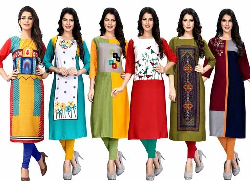 Checkout this latest Kurtis
Product Name: *Women's Crepe Digital Print Kurta (Pack Of 6)*
Fabric: Crepe
Sleeve Length: Three-Quarter Sleeves
Pattern: Printed
Combo of: Combo of 6
Sizes:
S (Bust Size: 36 in, Size Length: 45 in) 
M (Bust Size: 38 in, Size Length: 45 in) 
L (Bust Size: 40 in, Size Length: 45 in) 
XL (Bust Size: 42 in, Size Length: 45 in) 
XXL (Bust Size: 44 in, Size Length: 45 in) 
XXXL (Bust Size: 46 in, Size Length: 45 in) 
4XL (Bust Size: 48 in, Size Length: 45 in) 
Easy Returns Available In Case Of Any Issue


SKU: OS-MES-Bumper
Supplier Name: OS INTERNATIONAL

Code: 3101-10297645-9852

Catalog Name: One stop fashion,Aishani Sensational Kurtis
CatalogID_1852828
M03-C03-SC1001
