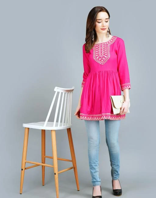 Checkout this latest Tops & Tunics
Product Name: *Womens rayon embroidey top, trendy top, partywear top, festival top, trendy top, long top, embroidery top*
Fabric: Rayon
Sleeve Length: Three-Quarter Sleeves
Pattern: Embroidered
Net Quantity (N): 1
Sizes:
S (Bust Size: 36 in, Length Size: 28 in) 
M (Bust Size: 38 in, Length Size: 28 in) 
L (Bust Size: 40 in, Length Size: 28 in) 
XL (Bust Size: 42 in, Length Size: 28 in) 
XXL (Bust Size: 44 in, Length Size: 28 in) 
Womens rayon embroidey top, trendy top, partywear top, festival top, trendy top, long top, embroidery top
Country of Origin: India
Easy Returns Available In Case Of Any Issue


SKU: NEWSF9046-PINK
Supplier Name: Nidhi Creation_JPR

Code: 874-103235136-9941

Catalog Name: Classy Modern Women Tops & Tunics
CatalogID_29764703
M04-C07-SC1020