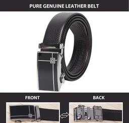 Winsome deal men's black synthetic leather auto lock buckle belts.