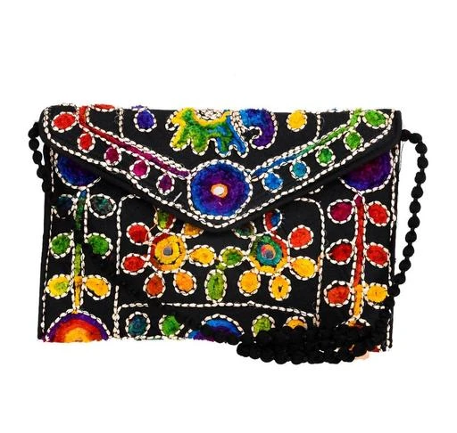 Checkout this latest Clutches
Product Name: *LeeRooy Women's Embroidered Rajasthani Work Stylish Purse Sling Bag For Women/Girl*
Material: Fabric
No. of Compartments: 2
Pattern: Printed
Net Quantity (N): 1
Sizes: 
Free Size (Length Size: 5 in, Width Size: 1 in) 
Handcrafted bag made by keeping in mind the latest fashion of women. It is very easy to carry with ampler of space and will definitely boost your look and personality with its great art work of rajasthan. Note :- Handicraft Items may vary slightly from the image. Because embroidered patches are recycled in this bag, no two are ever identical. However the theme will be the same.Unique Look: Contemporary women often go for the most convenient style rather than branching out to more unusual items. We think this is a huge mistake that can make an individual’s style rather stale. A Trendy Bag adds a splash of fun to the everyday fashions we are used to seeing all of the time to diversify the world of accessories. The exquisite piece is a must have if you are fond of art and like to carry ethnic accessories
Country of Origin: India
Easy Returns Available In Case Of Any Issue


SKU: PURSE108BLACK
Supplier Name: Baishya Traders

Code: 712-104178209-585

Catalog Name: Styles Trendy Women Clutches
CatalogID_30055474
M09-C27-SC5070