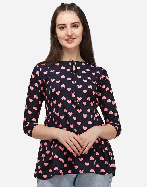 Checkout this latest Tops & Tunics
Product Name: *TRENDY FANCY MODERN WOMEN TOPS & TUNICS*
Fabric: Crepe
Sleeve Length: Three-Quarter Sleeves
Pattern: Printed
Net Quantity (N): 1
Sizes:
S (Bust Size: 35 in, Length Size: 24 in) 
M (Bust Size: 37 in, Length Size: 24 in) 
L (Bust Size: 39 in, Length Size: 25 in) 
XL (Bust Size: 41 in, Length Size: 25 in) 
TRENDY STYLISH HIGH QUALITY CREPE FABRIC MODERN WOMEN TOPS & TUNICS
Country of Origin: India
Easy Returns Available In Case Of Any Issue


SKU: 778287111
Supplier Name: Shree balaji fashion 1122

Code: 782-104552569-995

Catalog Name: TRENDY FANCY MODERN WOMEN TOPS & TUNICS
CatalogID_30173625
M04-C07-SC1020