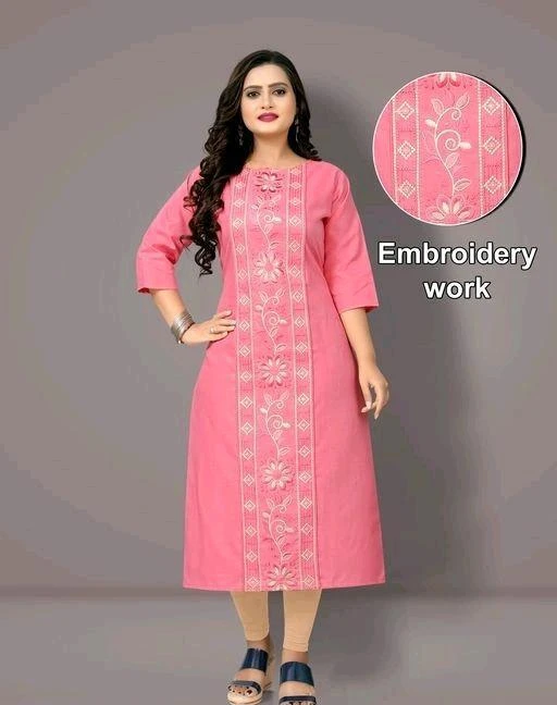 Checkout this latest Kurtis
Product Name: *New causal daily wear EMBROIDERY KURTI for women latest design readymade online shopping Fully ethnic wear Kurtis for women with cotton blended RAYON fabric embroidery design Kurtis for women *
Fabric: Cotton Blend
Sleeve Length: Three-Quarter Sleeves
Pattern: Embroidered
Combo of: Single
Sizes:
S, M (Bust Size: 38 in, Size Length: 42 in) 
L (Bust Size: 40 in, Size Length: 42 in) 
XL (Bust Size: 42 in, Size Length: 42 in) 
XXL (Bust Size: 44 in, Size Length: 42 in) 
Women's fashion EMBROIDERY work fully stitched on cotton blended RAYON fabric with soft feel for women and ladies Kurtis girls kurti  Womens kurti   Fabric: cotton blend Sleeve Length: Three-Quarter Sleeves Pattern: EMBROIDERY KURTI Combo of: Single Sizes:S,M,L,XL,XXL QUALITY: Kurti is made with super soft and                  high quality Cotton slub material.  UNIQUE DESIGN: Combination of its colour           and its fabric gives an outstanding and                rich look. It is unique with elegant in           appearance. ¾ th Sleeve Kurti gives           high comfort and gives great pleasure           to wear.  OCCASION: It is highly suitable for daily             and regular wear which gives you                grace and it’s ¾ th Sleeve fits you the             best in every occasion.  PATTERN: EMBROIDERY KURTI  CARE: It is easily washable and can also be               cool ironed.  Causal kurti dailywear kurti partywear kurti  Embroidery kurti women Kurtis ladies wear Kurtis for women Kurtis under 300 Kurtis under 400 Kurtis under 500 embroidery kurti under 300 kurti under 200 cotton kurti rayon kurti girls kurti festive wear kurti women Kurtis and tops new Kurtis meesho Kurtis Branded Kurtis Kurtis for women latest design in Kurtis stylish Kurtis full length Kurtis knee length Kurtis for women Stylish half sleeve Kurtis embroidery kurti for women simple Kurtis sunflowe
Country of Origin: India
Easy Returns Available In Case Of Any Issue


SKU: DC_WorkKurti - PINK 
Supplier Name: Devikrupa Creation

Code: 092-104595376-994

Catalog Name: Aakarsha Ensemble Kurtis
CatalogID_30189544
M03-C03-SC1001
.