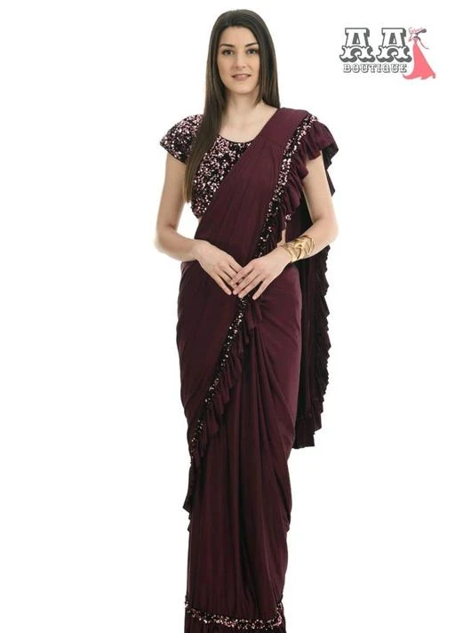 Checkout this latest Sarees
Product Name: *JIVIKA DESIGNER READYMADE SAREE*
Saree Fabric: Lycra
Blouse: Stitched Blouse
Blouse Fabric: Velvet
Pattern: Solid
Blouse Pattern: Solid
Multipack: Single
Sizes: 
Free Size (Saree Length Size: 5.7 m, Blouse Length Size: 1 m) 
Country of Origin: India
Easy Returns Available In Case Of Any Issue


SKU: TONE/PURPLE
Supplier Name: AA BOUTIQUE EXPORTS

Code: 7221-10496082-2544

Catalog Name: Aagam Fashionable Sarees
CatalogID_1916130
M03-C02-SC1004