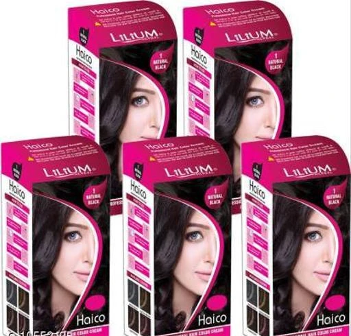  - Lilium Herbal Haico Professional Hair Color Cream Pack Of 5 112g  Each