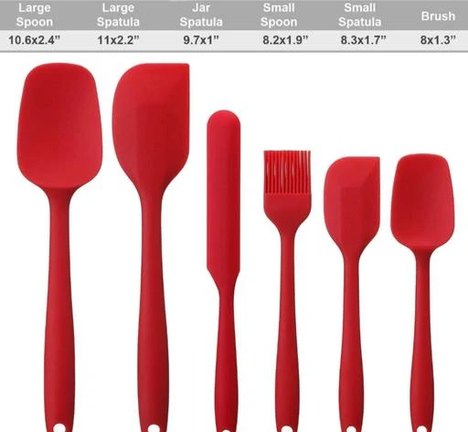 Checkout this latest Spatulas
Product Name: *Silicon Spatula Set of 6 Non-Stick Rubber 500º F Heat-Resistant, BPA-Free FDA Approved*
Material: Silicon
Product Breadth: 2.5 Inch
Product Height: 10 Inch
Product Length: 2.5 Inch
Net Quantity (N): Pack Of 6
Silicon spatulas and spoons are designed with 100% food-grade, BPA-Free and FDA Approved rubber material which proves to be safe spatulas for non-stick pans One-piece Seamless Design: Seamless design ensures that no food will get trapped, hence, easy cleaning Heat-Resistance up to 500°F: The rubber cooking utensil has a high heat resistance of 500?, which means it won’t melt while cooking. It is more durable than plastic or wooden, safe for your cooking Dishwasher Safe: The kitchen spatula and spoon set is easy to clean as it is dishwasher-safe
Country of Origin: India
Easy Returns Available In Case Of Any Issue


SKU: Red Silicon spatula
Supplier Name: Villisha Enterprise

Code: 963-106196043-998

Catalog Name: Wonderful Spatulas
CatalogID_30688984
M08-C23-SC2296