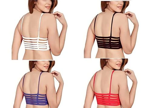 Checkout this latest Bra
Product Name: *071*Six-Straps bra*
Fabric: Cotton
Print or Pattern Type: Solid
Padding: Lightly
Type: Short Bralette
Wiring: Underwired
Seam Style: Backless
Net Quantity (N): 4
Add On: Pads
Sizes:
28A (Underbust Size: 13 in, Overbust Size: 12 in) 
30A (Underbust Size: 13 in, Overbust Size: 12 in) 
32A (Underbust Size: 13 in, Overbust Size: 12 in) 
34A (Underbust Size: 13 in, Overbust Size: 12 in) 
36A (Underbust Size: 13 in, Overbust Size: 12 in) 
Free Size (Underbust Size: 13 in, Overbust Size: 12 in) 
Fabric: Cotton Blend Print or Pattern Type: Solid Padding: Lightly Type: Tshirt Bra Wiring: Underwired Seam Style: Seamless Net Quantity (N): 4 Add On: Pads Sizes: 34A (Underbust Size: 13 in, Overbust Size: 12 in) Free Size (Underbust Size: 13 in, Overbust Size: 12 in) 32A (Underbust Size: 13 in, Overbust Size: 12 in) 30A (Underbust Size: 13 in, Overbust Size: 12 in) 28A (Underbust Size: 13 in, Overbust Size: 12 in) 36A (Underbust Size: 13 in, Overbust Size: 12 in) Hot Stylish Bralette Six (6) Strap Everyday Padded Bra (Removable Pad) For Women by IndiRocks. Special back stripes design, Stylish style. 100% Brand New and High Quality premium fabric product which is Modern and having Stylish design. It is very comfortable to touch and wear. Designed to make a Women look more young and ravishing. This is a perfect garment to make you look charming and cool. It is a perfect Bralette which gives you a stylist, Stylish , sensuous and western look. Country of Origin: India
Country of Origin: India
Easy Returns Available In Case Of Any Issue


SKU: Black-White-Purple-Red
Supplier Name: VIPIN ENTERPRISES VIPU

Code: 592-106451642-995

Catalog Name: Stylish Women Bra
CatalogID_30762070
M04-C09-SC1041