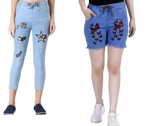 Checkout this latest Jeans
Product Name: * Comfortable Joggers Fit & Shorts Women Denim Classy Jeans for Casual wear (Pack of 2 Pieces) *
Fabric: Denim
Surface Styling: Printed
Net Quantity (N): 2
Sizes:
26, 28
Presenting Super Saving Combo of Stylish, Comfortable and alluring Denims Jogger/ Jeans & shorts  which is Comfortable and a Perfect fit skinny jeans in all regular Sizes. These Joggers & shorts Combo are made of Quality Denim. This denim Combo  Are suited for casual wear, formals, colleges and also for regular wear. This Denim is made to make you, breathable, eco-accommodating, anti-shrink fabric and easy to carry.
Country of Origin: India
Easy Returns Available In Case Of Any Issue


SKU: LADY -COMBO-JOGGER -STAR LIGHT & SHORTS -BUTTERFLY LIGHT-2P
Supplier Name: Salona Creations

Code: 653-106719384-995

Catalog Name: Urbane Ravishing Women Jeans
CatalogID_30849561
M04-C08-SC1032