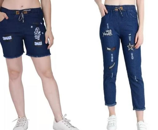 Checkout this latest Jeans
Product Name: *Rich Look Joggers Fit & Shorts Women Denim Classy Jeans for Casual wear (Pack of 2 Pieces) *
Fabric: Denim
Surface Styling: Printed
Net Quantity (N): 2
Sizes:
26, 28
Presenting Super Saving Combo of Stylish, Comfortable and alluring Denims Jogger/ Jeans & shorts  which is Comfortable and a Perfect fit skinny jeans in all regular Sizes. These Joggers & shorts Combo are made of Quality Denim. This denim Combo  Are suited for casual wear, formals, colleges and also for regular wear. This Denim is made to make you, breathable, eco-accommodating, anti-shrink fabric and easy to carry.
Country of Origin: India
Easy Returns Available In Case Of Any Issue


SKU: LADY -COMBO-JOGGER -STAR DARK & SHORTS -BANG DARK-2P
Supplier Name: Salona Creations

Code: 653-106721551-995

Catalog Name: Fancy Partywear Women Jeans
CatalogID_30850291
M04-C08-SC1032
