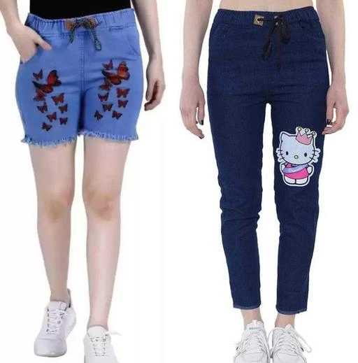 Checkout this latest Jeans
Product Name: * Comfortable Joggers Fit & Shorts Women Denim Classy Jeans for Casual wear (Pack of 2 Pieces) *
Fabric: Denim
Surface Styling: Printed
Net Quantity (N): 2
Sizes:
26, 28
Presenting Super Saving Combo of Stylish, Comfortable and alluring Denims Jogger/ Jeans & shorts  which is Comfortable and a Perfect fit skinny jeans in all regular Sizes. These Joggers & shorts Combo are made of Quality Denim. This denim Combo  Are suited for casual wear, formals, colleges and also for regular wear. This Denim is made to make you, breathable, eco-accommodating, anti-shrink fabric and easy to carry.
Country of Origin: India
Easy Returns Available In Case Of Any Issue


SKU: LADY -COMBO-JOGGER -KITTY DRK & SHORTS -BUTTERFLY LIGHT-2P
Supplier Name: Salona Creations

Code: 653-106722729-995

Catalog Name: Trendy Sensational Women Jeans
CatalogID_30850716
M04-C08-SC1032
