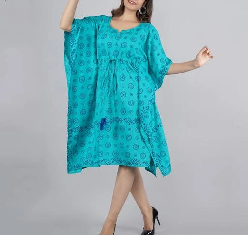 Checkout this latest Long Kaftans
Product Name: *Maxi Kaftan Nighty Beauty for Women's Rayon*
Fabric: Rayon
Sleeve Length: Short Sleeves
Pattern: Printed
Net Quantity (N): 1
Sizes:
S, XL, L, XXL, XXXL, M
Fabric: Rayon Sleeve Length: Three-Quarter Sleeves Pattern: Printed Multipack: 1 Sizes: S (Bust Size: 36 in, Length Size: 40 in) XL (Bust Size: 42 in, Length Size: 40 in) L (Bust Size: 40 in, Length Size: 40 in) M (Bust Size: 38 in, Length Size: 40 in) XXL (Bust Size: 44 in, Length Size: 40 in) XXXL (Bust Size: 46 in, Length Size: 40 in) womens Rayon Printed kaftan, trendy kaftan Country of Origin: India
Country of Origin: India
Easy Returns Available In Case Of Any Issue


SKU: 1763740995
Supplier Name: ENT GOOD LUCK

Code: 463-106911809-0521

Catalog Name: Trendy Glamorous Women Kaftan
CatalogID_30908720
M04-C07-SC1009