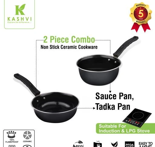 Checkout this latest Pot & Pan Sets
Product Name: *Kashvi Induction Friendly Nonstick Cookware Set / Cooking Set for Kitchen Tadka Pan And Sauce pan Non Stick Cooking Combo Made Of Cast Iron Gift for Home (Black) (2 Pcs Combo Set)*
Material: Cast Iron
Shape: Round
Surface Coating: Non Stick.
Product Breadth: 10 Cm
Product Height: 4 Cm
Product Length: 12 Cm
Net Quantity (N): Pack Of 2
Country of Origin: India
Easy Returns Available In Case Of Any Issue


SKU: Kashvi- Sauce Pan+Tadka Pan (2 Pcs Combo Set)
Supplier Name: Kashvi

Code: 734-107429926-996

Catalog Name: Elite Pot & Pan Sets
CatalogID_31073509
M08-C23-SC1595