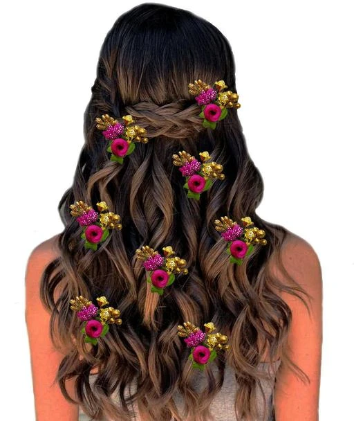  - Ansh 2299 Dark Pink Women Girl Hair Clips Pins Long Short Hair  Buns