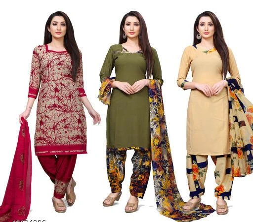 Suits & Dress Materials
Kashvi Alluring Women Salwar Suits & Dress Materials Combo
Top Fabric: Crepe + Top Length: 2.2 Meters
Bottom Fabric: Crepe + Bottom Length: 2.4 Meters
Dupatta Fabric: Chiffon + Dupatta Length: 2 Meters
Type: Un Stitched
Pattern: Printed
Multipack: Pack of 3
Country of Origin: India
Sizes Available: 

SKU: PCPT2851-2871-2873
Supplier Name: PADMAVATI CREATION CLONE

Code: 809-10824886-3942

Catalog Name: Kashvi Alluring Women Salwar Suits & Dress Materials Combo
CatalogID_1995263
M03-C05-SC1002