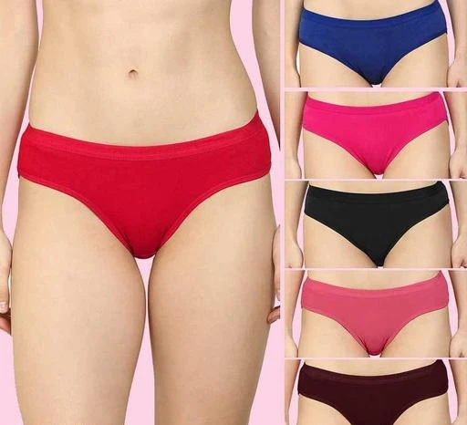  Women Hipster Multicolor Cotton Blend Panty Pack Of 6brief Women