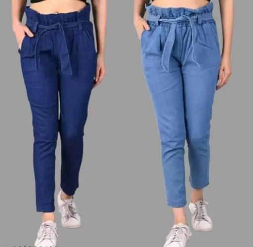 Checkout this latest Jeans
Product Name: * Trendy and Stylish Joggers Fit Women Denim Classy Jeans Combo for Casual wear. (Pack of 2 Pieces) *
Fabric: Denim
Surface Styling: Printed
Net Quantity (N): 2
Sizes:
26 (Waist Size: 26 in) 
28 (Waist Size: 28 in) 
Presenting Super Saving Combo of Stylish, Comfortable and alluring Denims Jogger/ Jeans which is Comfortable and a Perfect fit skinny jeans in all regular Sizes.			 These Joggers are made of Quality Denim.			 This denim Jogger is suited for casual wear, formals, colleges and also for regular wear.			 This Denim is made to make you, breathable, eco-accommodating, anti-shrink fabric and easy to carry.			 			 			
Country of Origin: India
Easy Returns Available In Case Of Any Issue


SKU: LADY -JOGGER-COMBO-BELT DRK & BELT LIGHT-2P
Supplier Name: JSS ENTERPRISES

Code: 384-109089480-997

Catalog Name: Classic Fashionista Women Jeans
CatalogID_31584805
M04-C08-SC1032