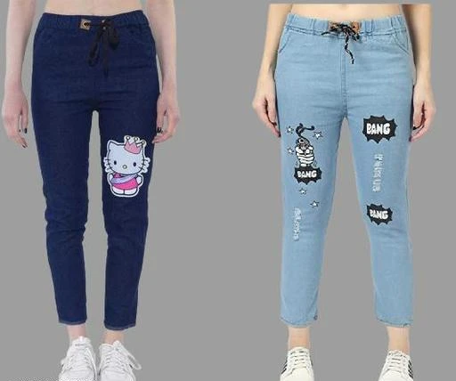 Checkout this latest Jeans
Product Name: *Rich Look Joggers Fit Women Denim Classy Jeans Combo for Casual wear. (Pack of 2 Pieces) *
Fabric: Denim
Surface Styling: Printed
Net Quantity (N): 2
Sizes:
26, 28
Presenting Super Saving Combo of Stylish, Comfortable and alluring Denims Jogger/ Jeans which is Comfortable and a Perfect fit skinny jeans in all regular Sizes.			 These Joggers are made of Quality Denim.			 This denim Jogger is suited for casual wear, formals, colleges and also for regular wear.			 This Denim is made to make you, breathable, eco-accommodating, anti-shrink fabric and easy to carry.			 			
Country of Origin: India
Easy Returns Available In Case Of Any Issue


SKU: LADY -JOGGER-COMBO-KITTY DARK & BANG LIGHT-2P
Supplier Name: Salona Creations

Code: 404-109106308-524

Catalog Name: Stylish Retro Women Jeans
CatalogID_31590074
M04-C08-SC1032