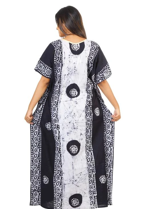 Generic Women'S Cotton Nighty Batik Print Maxi Soft Fabric