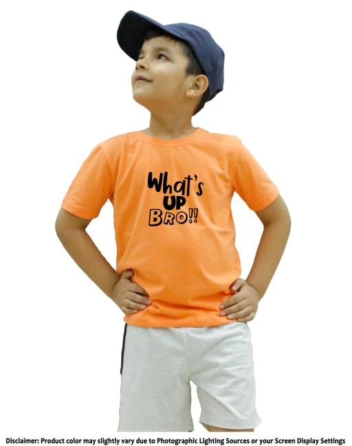 Checkout this latest Tshirts & Polos
Product Name: *Chombooka Cotton Fabric Kids T-shirt HalfSleeve (What's UP BRO)*
Fabric: Cotton
Sleeve Length: Short Sleeves
Pattern: Solid
Sizes: 
2-3 Years, 4-5 Years, 6-7 Years, 8-9 Years, 10-11 Years, 12-13 Years, 14-15 Years
Chombooka T-Shirt for Kids are made with Cotton Fabric which provides the highest level of softness and comfort during your intense workouts. The touch that these provide for you is the smoothest ever. Wear these T-Shirt once and you will never want to take them off again Relaxed Fit: Rarely would you find any T-Shirt that are comfortable as well as trendy at the same time. These are those rare T-Shirt. The trendy fit from and relaxed from the top, these T-Shirts are trendy and fashionable along with the softness as well
Country of Origin: India
Easy Returns Available In Case Of Any Issue


SKU: Kids_Whats-up-BRO_ORANGE_Halfsleeve
Supplier Name: Dream Creations

Code: 833-109677129-006

Catalog Name: Cutiepie Funky Boys Tshirts
CatalogID_31775985
M10-C32-SC1173