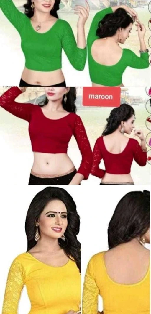 Checkout this latest Blouses
Product Name: *Jivika Fashionable Women Blouses*
Fabric: Lycra
Sleeve Length: Three-Quarter Sleeves
Pattern: Lace
Multipack: 3
Sizes:
30, 32, 34, 36
Country of Origin: India
Easy Returns Available In Case Of Any Issue


Catalog Rating: ★4.6 (9)

Catalog Name: Free Mask Banita Drishya Women Readymade Blouse
CatalogID_2048454
C74-SC1007
Code: 865-11038201-3651