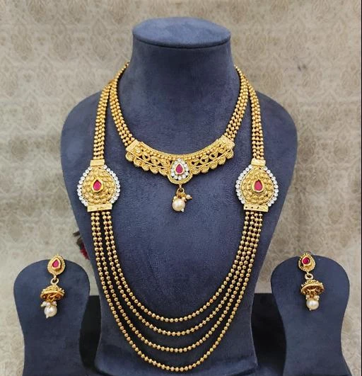 Gold Plated Impressive Brass Pendant Set