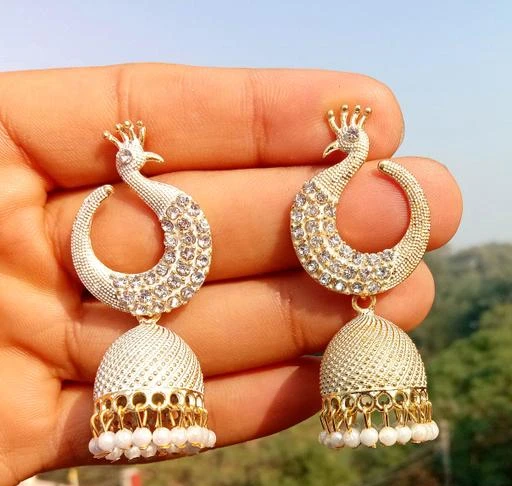 33 Best peacock earrings ideas  gold earrings designs gold jewelry  fashion jewelry patterns