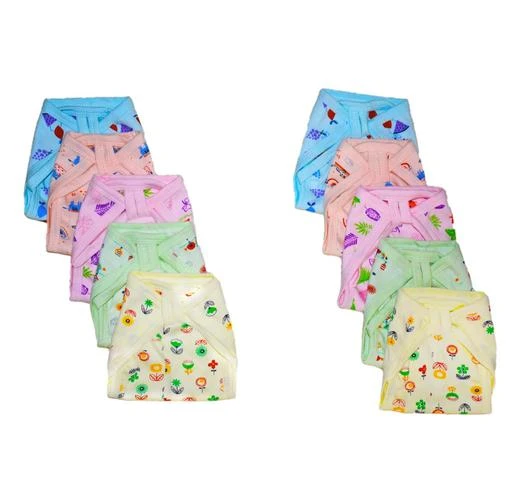 Baby's Cotton Cloth Diapers/Langot Washable and Reusable Nappies  (Multicolour, 0-6 Months) Pack of 10 Pieces | Cloth Diapers Reusable for  Boys and