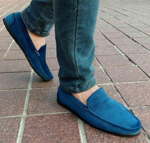 Blue suede outlet loafers mens outfit