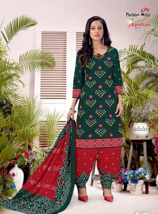 Designer Fabclub Pure Cotton Bandhani Printed Green Straight Ladies Kurti