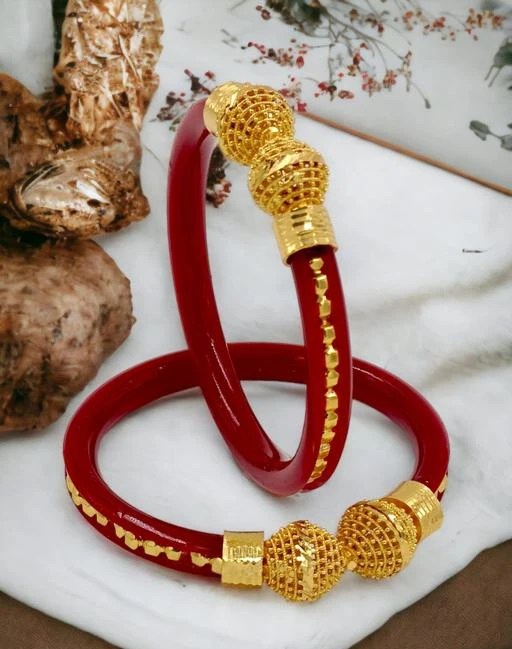 Red 2025 pola bangles