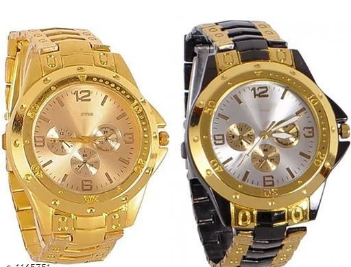 Checkout this latest Watches
Product Name: *Stylish Men's Metal  Analog Watches (Pack Of 2)*
Strap Material: Metal
Display Type: Chronograph/ Multifunctional
Size: Free Size
Net Quantity (N): 1
Easy Returns Available In Case Of Any Issue


SKU: Rosra_Fullgld+blkgld
Supplier Name: Watch Valley

Code: 463-1145751-258

Catalog Name: Stylish Men's Metal Analog Watches Combo Vol 1
CatalogID_142313
M06-C57-SC1232