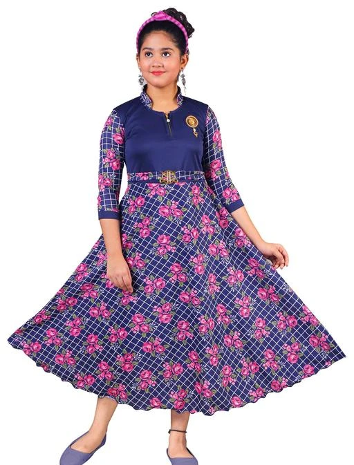 Floral Georgette frock with yoke and sleeve detailing 20210829