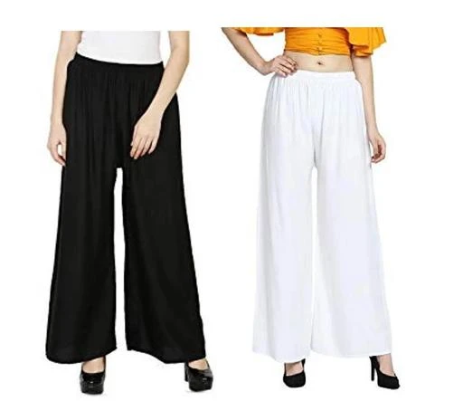 Checkout this latest Palazzos
Product Name: *WOOMNY PALAZZOS COLLECTION - MODERN STYLISH & TRENDY PALAZZOS FOR WOMEN[Pack of 2]*
Fabric: Rayon
Pattern: Solid
Net Quantity (N): 1
WOOMNY PALAZZOS COLLECTION - MODERN STYLISH & TRENDY PALAZZOS FOR WOMEN [Pack Of 2]
Sizes: 
28 (Waist Size: 28 in, Length Size: 39 in) 
30 (Waist Size: 30 in, Length Size: 39 in) 
32 (Waist Size: 32 in, Length Size: 39 in) 
34 (Waist Size: 34 in, Length Size: 39 in) 
36 (Waist Size: 36 in, Length Size: 39 in) 
Country of Origin: India
Easy Returns Available In Case Of Any Issue


SKU: BLACK+WHITE_PLAIN_PALAZO_PACK_OF_2
Supplier Name: WISH FASHION

Code: 914-115613824-999

Catalog Name: Fancy Modern Women Palazzos
CatalogID_33644388
M04-C08-SC1039