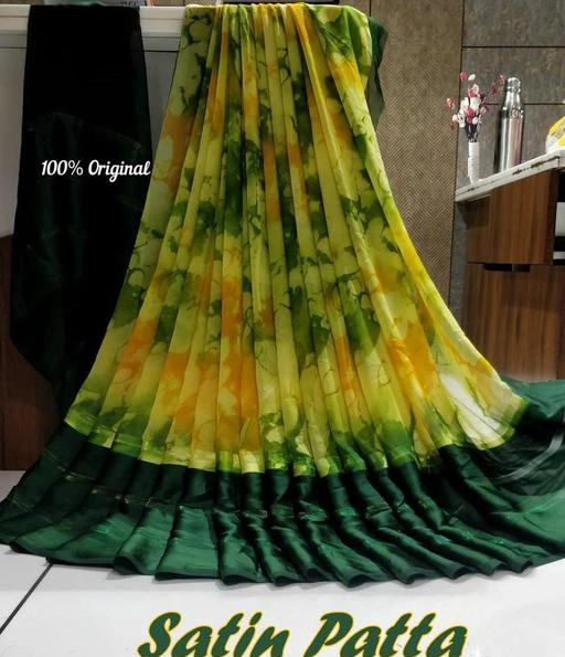 Buy Miloz Printed Daily Wear Georgette Green Sarees Online @ Best Price In  India | Flipkart.com