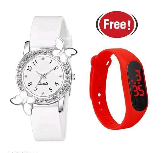 Checkout this latest Analog Watches
Product Name: *Butterfly Diamond Analog Watch and free digital bend for Girls And Women BF white +m2 red*
Strap Material: Rubber
Case/Bezel Material: Alloy
Case: Asymmetric
Clasp Type: Buckle
Date Display: No
Dial Color: White
Dial Design: Others
Dial Shape: Round
Dual Time: No
Gps: No
Light: No
Mechanism: Mechanical Automatic
Power Source: Original Battery And Button
Scratch Resistant: No
Shock Resistance: No
Water Resistance: No
Add On: Belt
Net Quantity (N): 1
Name : Butterfly Diamond Analog Watch and free digital bend for Girls And Women BF black +m2 red  Strap Material : Rubber  Case/Bezel Material : Alloy  Case : Asymmetric  Clasp Type : Buckle  Date Display : No  Dial Color : White  Dial Design : Brand Logo  Dial Shape : Round  Dual Time : No  Gps : No  Light : No  Mechanism : Quartz  Power Source : Original Battery And Button  Scratch Resistant : No  Shock Resistance : No  Water Resistance : No  Add On : Belt  Sizes :  Free Size (Dial Diameter Size : 32 mm)  Country of Origin : India
Sizes: 
Free Size (Dial Diameter Size: 36 mm) 
Country of Origin: India
Easy Returns Available In Case Of Any Issue


SKU: Butterfly Diamond Analog Watch and free digital bend for Girls And Women BF white +m2 red
Supplier Name: MR.KACHARIYA

Code: 971-115691376-999

Catalog Name: Modern Women Analog Watches
CatalogID_33669481
M05-C13-SC2152