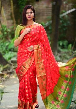 Buy BANARASI PATOLA Grey With Silver Zari Weaved Banarasi Silk Saree And  Beautiful Jacquard Weave Pallu And Blouse With Blouse Piece