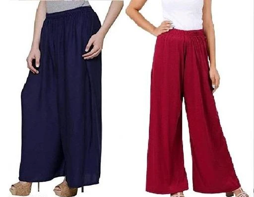 Checkout this latest Palazzos
Product Name: *Malek store PALAZZOS COLLECTION - MODERN STYLISH & TRENDY PALAZZOS FOR WOMEN[Pack of 2]*
Fabric: Rayon
Pattern: Solid
Net Quantity (N): 2
Malek store PALAZZOS COLLECTION - MODERN STYLISH & TRENDY PALAZZOS FOR WOMEN [Pack Of 2]
Sizes: 
28 (Waist Size: 28 in, Length Size: 39 in) 
30 (Waist Size: 30 in, Length Size: 39 in) 
32 (Waist Size: 32 in, Length Size: 39 in) 
34 (Waist Size: 34 in, Length Size: 39 in) 
36 (Waist Size: 36 in, Length Size: 39 in) 
Country of Origin: India
Easy Returns Available In Case Of Any Issue


SKU: MAROON+NAVY_BLUE_PLAIN_PALAZO_PACK_OF_2_v2
Supplier Name: MALEK STORE

Code: 914-115981123-999

Catalog Name: Stylish Modern Women Palazzos
CatalogID_33763522
M04-C08-SC1039