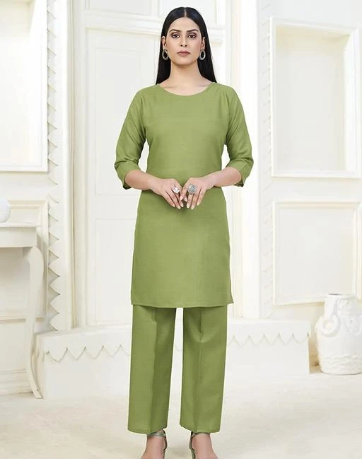 Buy MUKHAKSH (Pack of 1 Suit Set = 1 Plain Kurti + 1 Churidar) Women Ladies  Girls Yellow Plain Kurti + Green Ankle Length Legging with String Online at  Best Prices in India - JioMart.