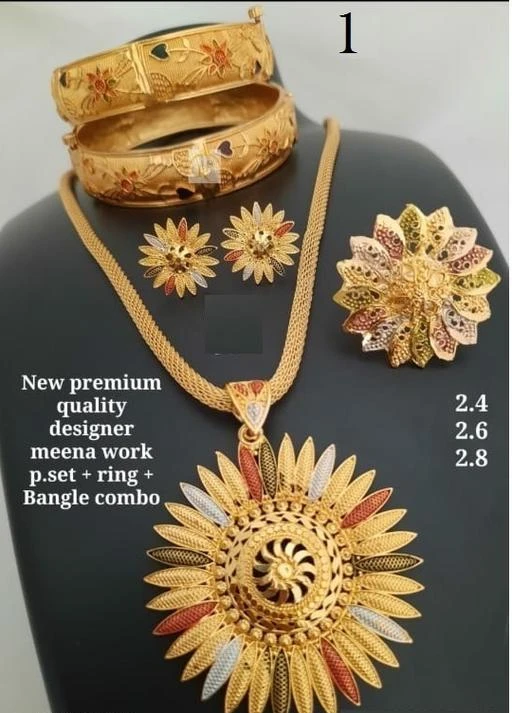 Checkout this latest Bracelet & Bangles
Product Name: *NEW HIGH TRANDING COMBO*
Base Metal: Brass
Plating: Gold Plated
Stone Type: Artificial Stones & Beads
Sizing: Non-Adjustable
Multipack: 1
Sizes:2.4, 2.6, 2.8
Country of Origin: India
Easy Returns Available In Case Of Any Issue


SKU: ERA COMBO 5D NACK + BU+BANG NEW
Supplier Name: the jewelry era

Code: 943-11671489-2001

Catalog Name: Shimmering Beautiful Bracelet & Bangles
CatalogID_2204680
M05-C11-SC1094