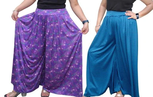 Checkout this latest Palazzos
Product Name: *Women's Panjabi Printed  Palazzos Combo of 2*
Fabric: Lycra
Pattern: Solid
Net Quantity (N): 2
Name : Trendy Women's Panjabi Printed  Palazzos Combo of 2 pack  Fabric : Lycra  Pattern : Solid  Net Quantity (N) : 3  Name : Elegant Feminine Women Elephanta Palazzos, Wide leg palazzos, Pleated Palazzos, Fabric: Lycra Pattern : Plated, Sizes : 30 (Waist Size: 30 in, Length Size: 38 in) 32 (Waist Size: 32 in, Length Size: 38 in) 34 (Waist Size: 34 in, Length Size: 38 in) 36 (Waist Size : 36 in, Length Size: 38 in) Country of Origin: India  Sizes :  30 (Waist Size : 30 in, Length Size: 38 in)  32 (Waist Size : 32 in, Length Size: 38 in)  34 (Waist Size : 32 in, Length Size: 38 in)  36 (Waist Size : 32 in, Length Size: 38 in)  38 (Waist Size : 32 in, Length Size: 38 in)  40 (Waist Size : 32 in, Length Size: 38 in)  Country of Origin : India
Sizes: 
30 (Waist Size: 30 in, Length Size: 38 in) 
32 (Waist Size: 32 in, Length Size: 38 in) 
34 (Waist Size: 34 in, Length Size: 38 in) 
36 (Waist Size: 36 in, Length Size: 38 in) 
38 (Waist Size: 38 in, Length Size: 38 in) 
40 (Waist Size: 40 in, Length Size: 38 in) 
Country of Origin: India
Easy Returns Available In Case Of Any Issue


SKU: Two palazzo -  Layered Royal Blue + Panjabi Printed Purple
Supplier Name: ClothMonk - Custom Fashion Brand

Code: 094-116754955-999

Catalog Name: Elegant Trendy Women Palazzos
CatalogID_34009327
M04-C08-SC1039